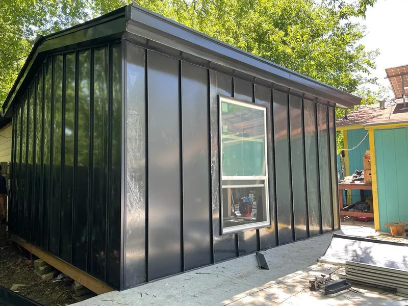 Black standing seam metal wall panels for Metal Roof Installation in Oak Hill